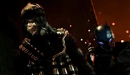 The Arkham Knight with Scarecrow in the Arkham Knight Trailer