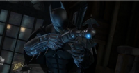 Batman with the Remote Claw in Arkham Origins.