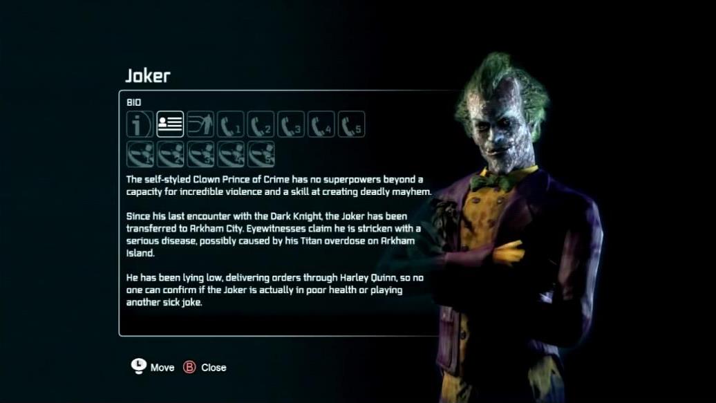 batman arkham asylum character bios