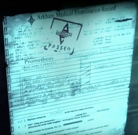 Prometheus' Dossier found at the GCPD Building in Arkham City.