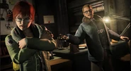Barbara discutindo com Gordon em Arkham Origins.