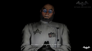 Hugo Strange taunting Batman in Batman: Return to Arkham.