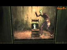 Joker about to blow up a portion of the Visitor Room with his booby-trapped TV.