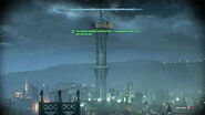 Wonder Tower in Arkham Knight as seen from Miagani Island.