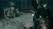Batman confronts the Mad Hatter