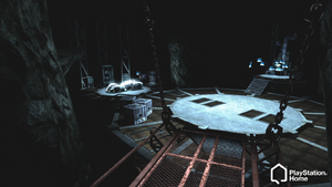 A full view of the Arkham Asylum Batcave Outpost
