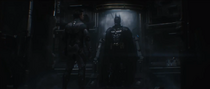 The Batsuit in the Batcave in Arkham Knight