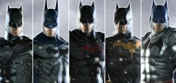 From left to right: Earth 2 Bruce Wayne, The Long Halloween, Earth 2 New Batman, Thrillkiller, Dark Knight of the Round Table