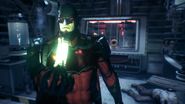 Batman collects nimbus cell with PS4-exclusive Justice League 3000 skin.