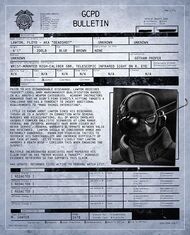 GCPD bulletin of Deadshot.