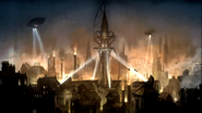 Arte-conceito de Arkham City.