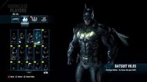 The Batsuit 8.05, which is unlocked by reaching 240% completion progress in Batman: Arkham Knight