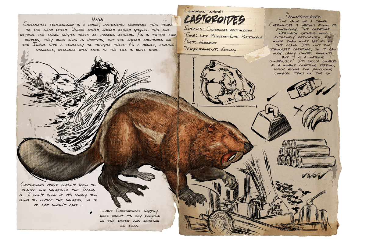 Castoroides Official Ark Survival Evolved Wiki - roblox creature tycoon beaver