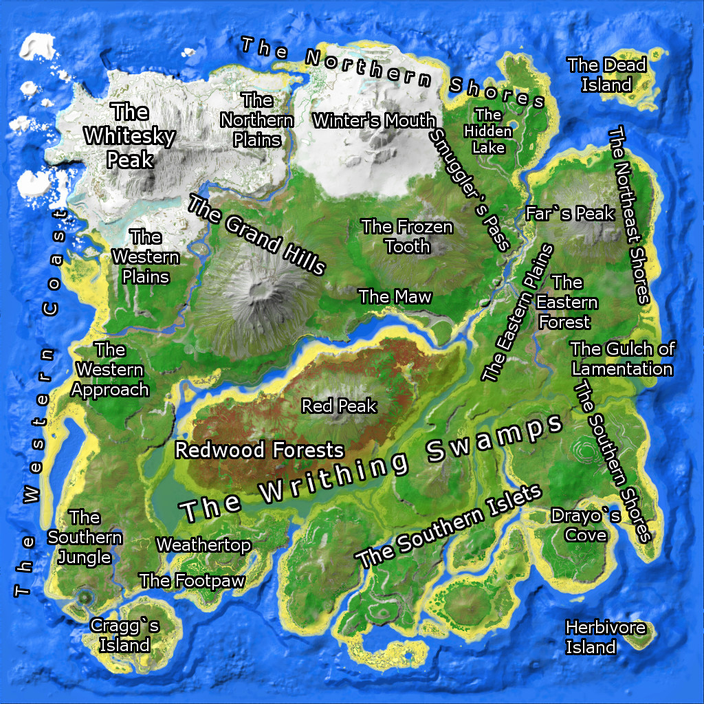 Записки island. Карта АРК Исланд. Карта the Island в АРК. АРК сурвайвал карта the Island. Ark Survival Evolved карта.