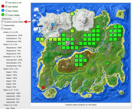 Ark The Center Dino Spawn Map Spawn Map Instruction Manual - Ark: Survival Evolved Wiki