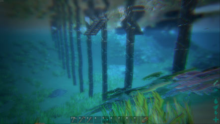 Underwater view of the bridge