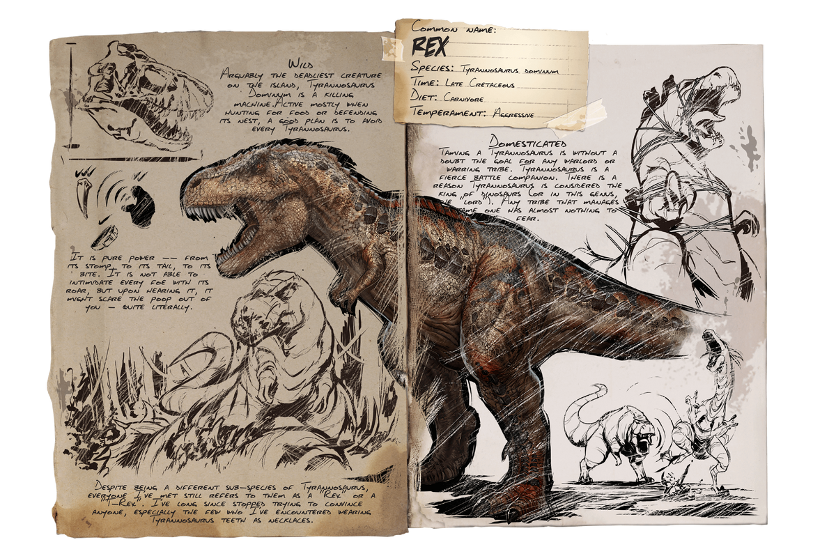 Rex Official Ark Survival Evolved Wiki - male t rex roblox