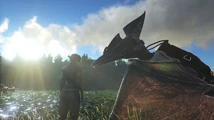 Saddled Pteranodon with a human to scale