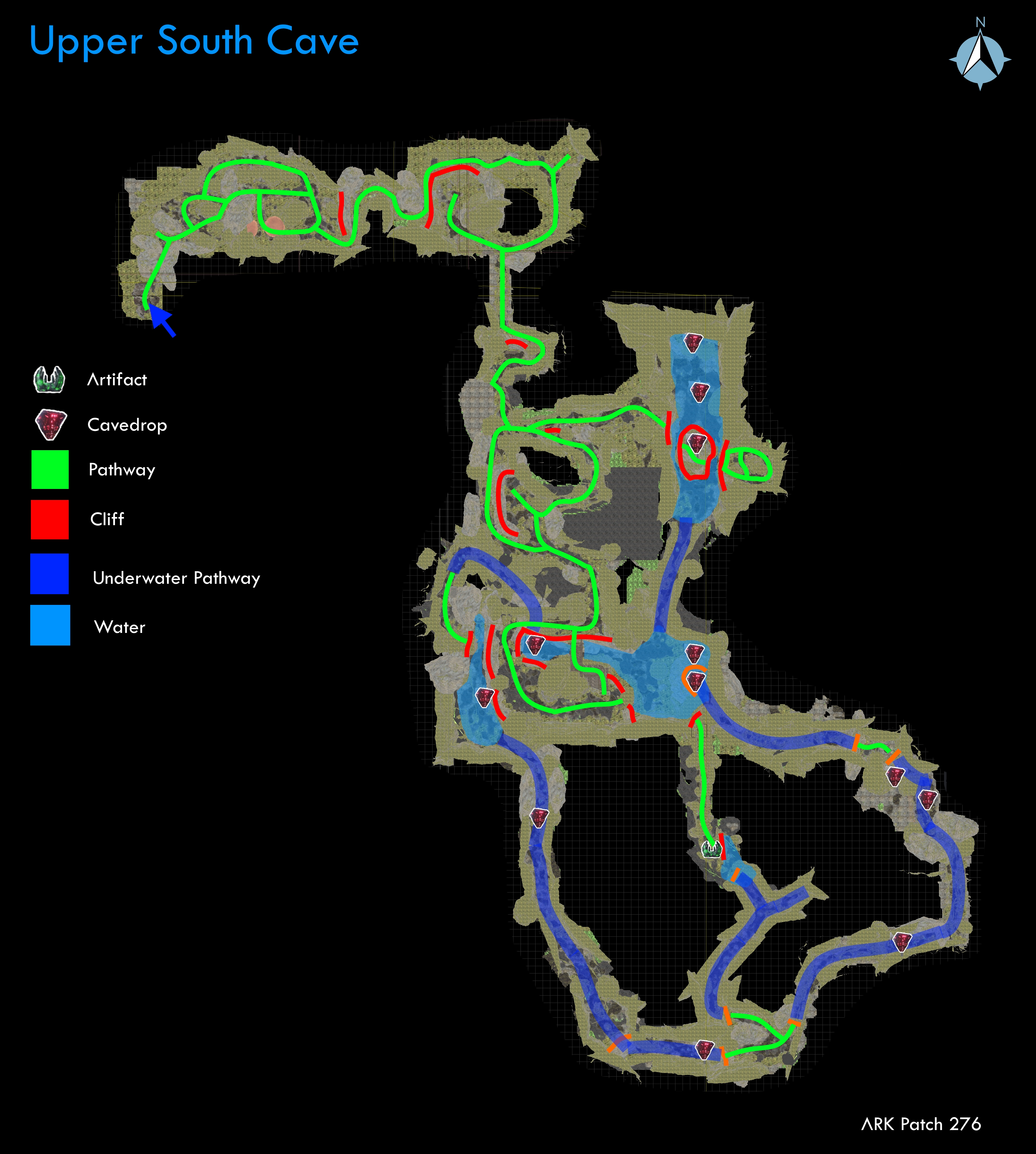 South East Cave Map Ark Upper South Cave - Ark: Survival Evolved Wiki