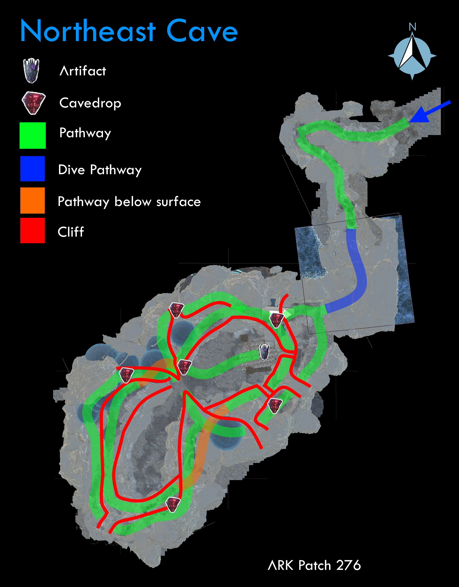 South East Cave Map Ark North East Cave - Ark: Survival Evolved Wiki