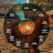 Accès aux niveaux de récolte dans le menu radial.