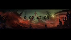 Banner in Twitch bei der Zeitmarke von 3 Stunden. Neben dem Rex ist ein Scout zu sehen, der daneben schwebt.