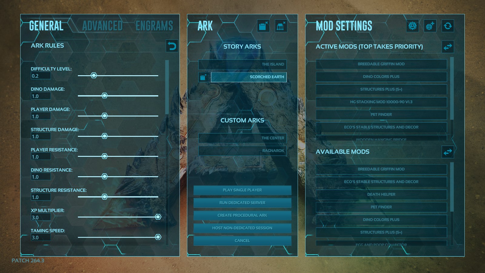ark single player settings pc