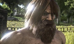 Une tête couverte de cheveux longs, prête à être tondue.