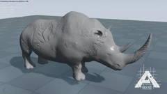 A picture of a development model of Coelodonta utiliserro.