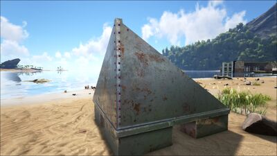 Sloped Metal Wall Left Official Ark Survival Evolved Wiki