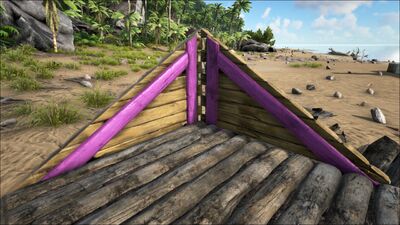 Sloped Wood Wall Left Official Ark Survival Evolved Wiki