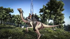 Le Gallimimus avec la selle 3 places