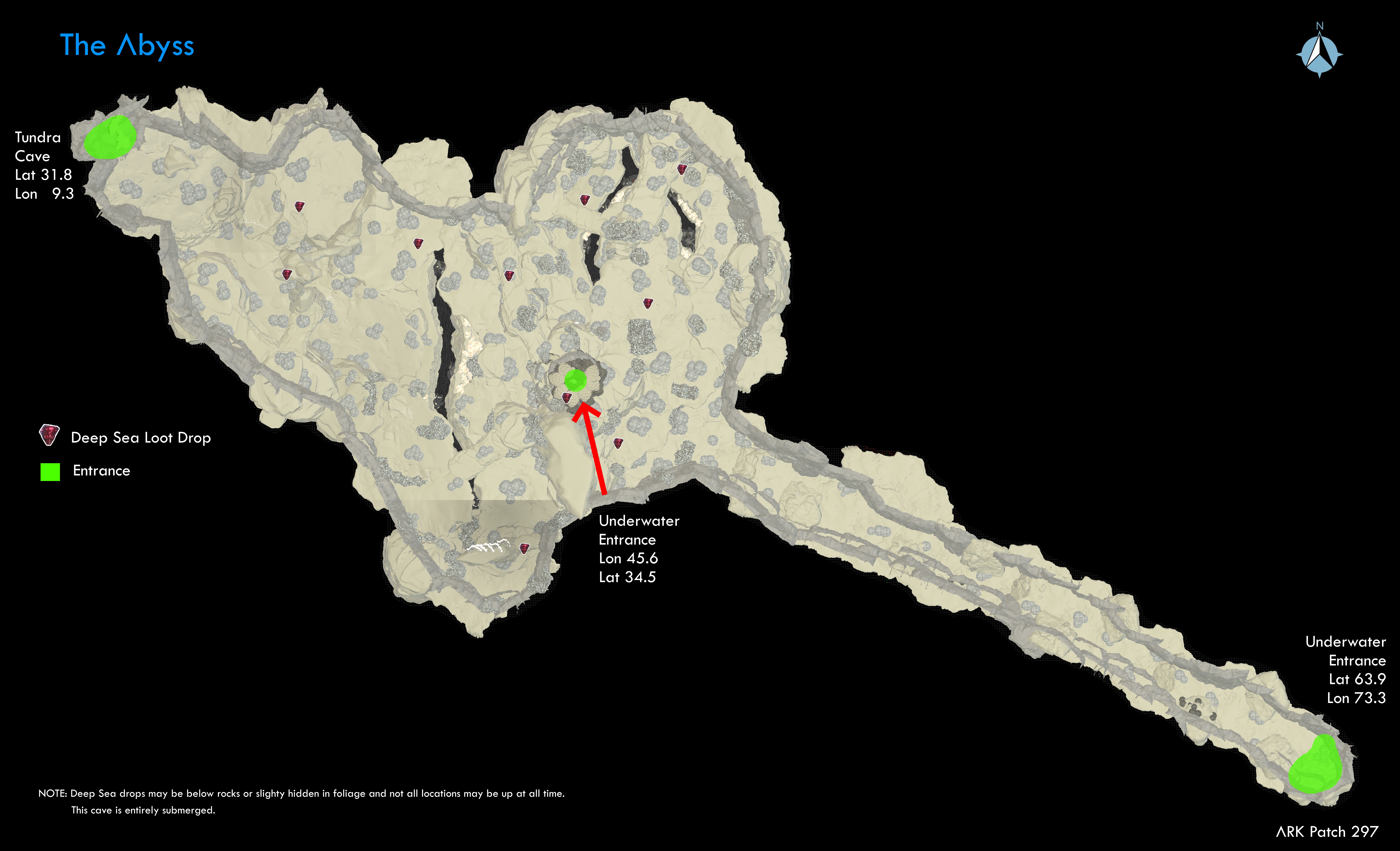 Карта Южной пещеры АРК