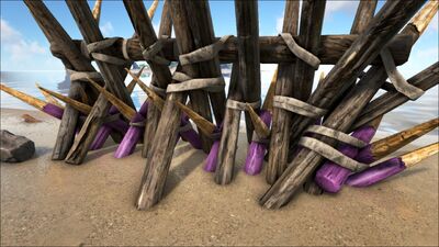 Wooden Spike Wall Official Ark Survival Evolved Wiki