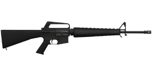 The M16A1 5.56 mm assault rifle.