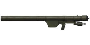 The Strela-2M 72 mm missile launcher.