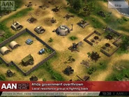 Reporting on the downfall of the Attidan government after its overthrow by the Guerrillas (Mobile Ops)