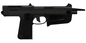 The PM-63 9 mm submachine gun.