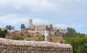 View of Thronos Castle from the church grounds entryway (2034)