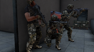 Group 13 operatives wearing Arid Dazzle-camouflaged variants.