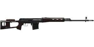 The SVD 7.62 mm sniper rifle.