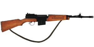 The M49/56 7.5 mm rifle.