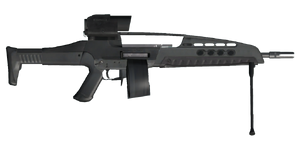 The XM8 Automatic Rifle 5.56 mm light support weapon.