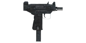 The PDW 9 mm submachine gun.