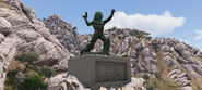 Custom statue added as a tribute to ARMA modding community member Paul "Bushlurker" Pelosi, who passed away in 2017.