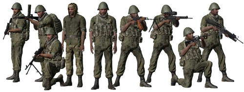 ArmA 2-era New Takistani Army soldiers (2012-2013)