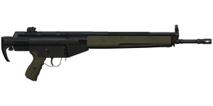 The G3A4A0 7.62 mm battle rifle.