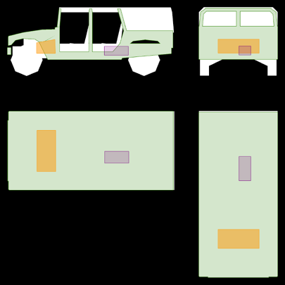LEGENDGreen = BodyOrange = EngineViolet = Fuel tank
