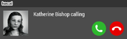 Incoming call notification.