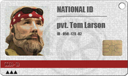 Larson's ID card.